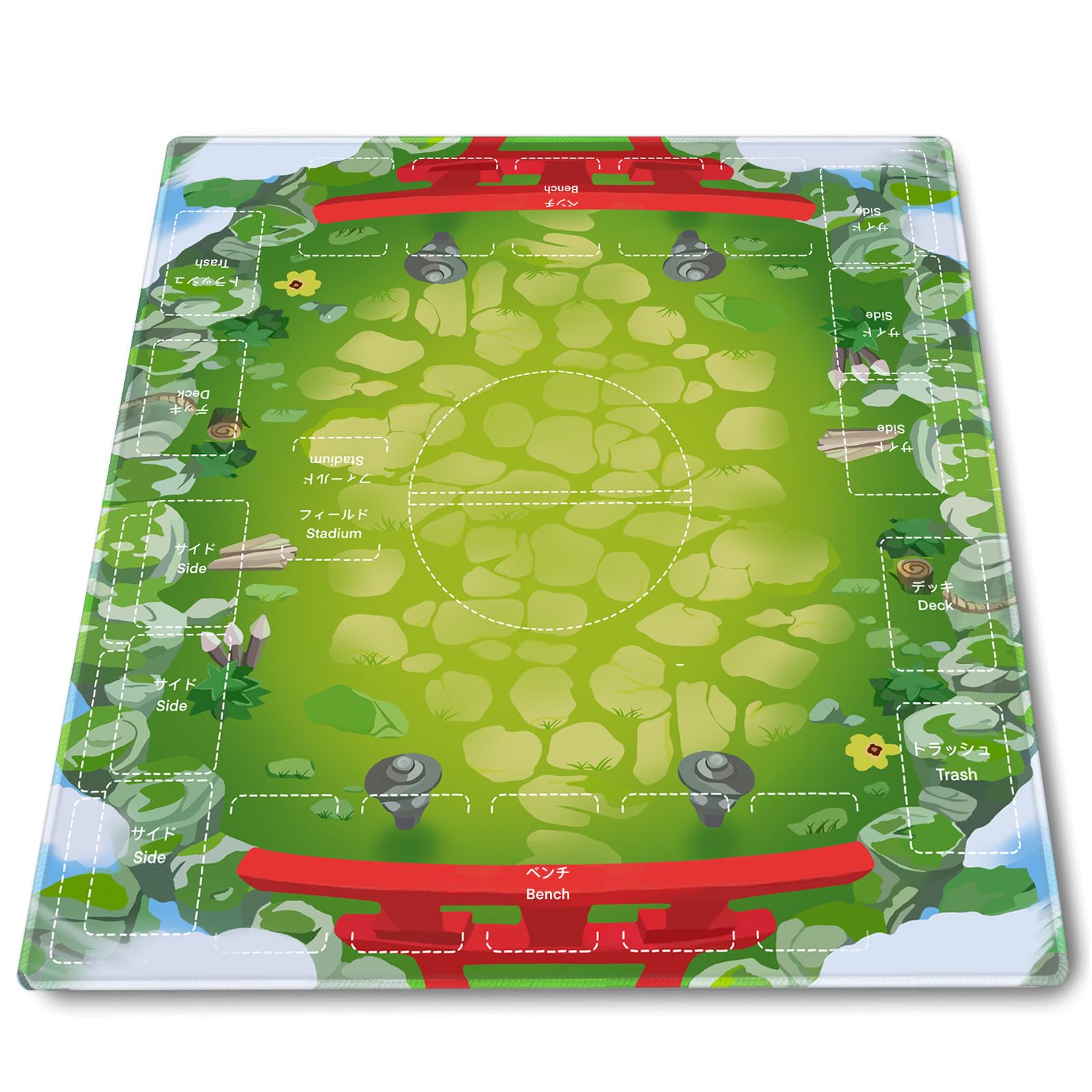 

Игровой коврик для карточной игры Nami Двуязычный игровой коврик Коврик для карт для битвы 2 игроков Белый боевой коврик Доска-стадион Коврик для ТКИ Покерный коврик Игровой коврик для коллекционных карточек Нет зелёный