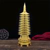 Painted Copper and Brass Wenchang Pagoda Ornament, Nine and Thirteen Stories