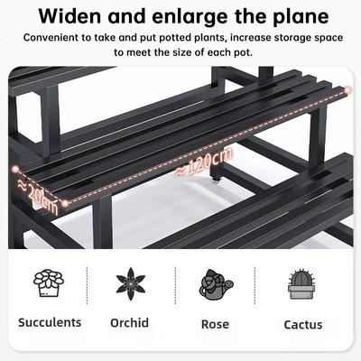 Gardens Indoor Plant Rack Stainless Steel Metal Waterproof Flower Step Display Stands Multi-Layer Ladder Shelf