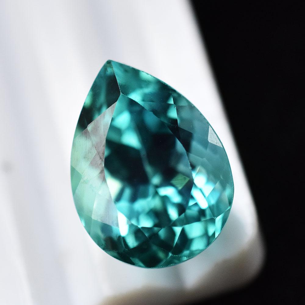 Certified Natural Bluish Green Sapphire 17 Ct Pear Flawless Ceylon Gemstone