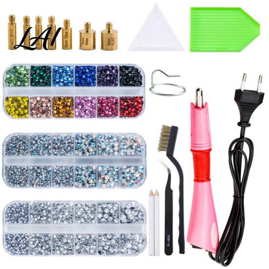 Professional Hotfix Rhinestone Applicator Kit with 7 Tips Hot Fix Setter Flatback Wand Tool for DIY Clothing Fabric Craft Projects Shoes Bags Easy