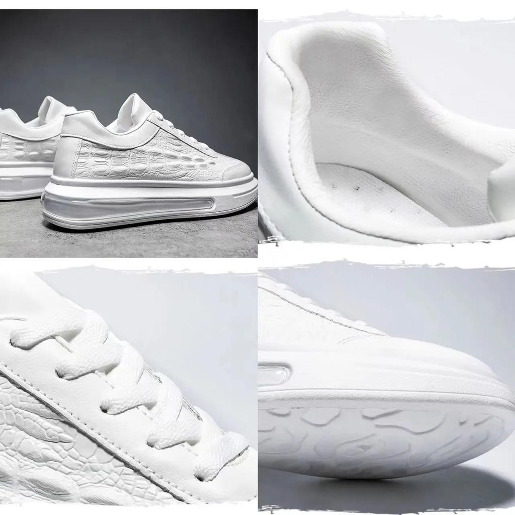 Fashion Sneakers Air Cushion Men Shoes Platform Casual Sneakers for Men Summer 2024 New Comfortable Solid Leisure Leather