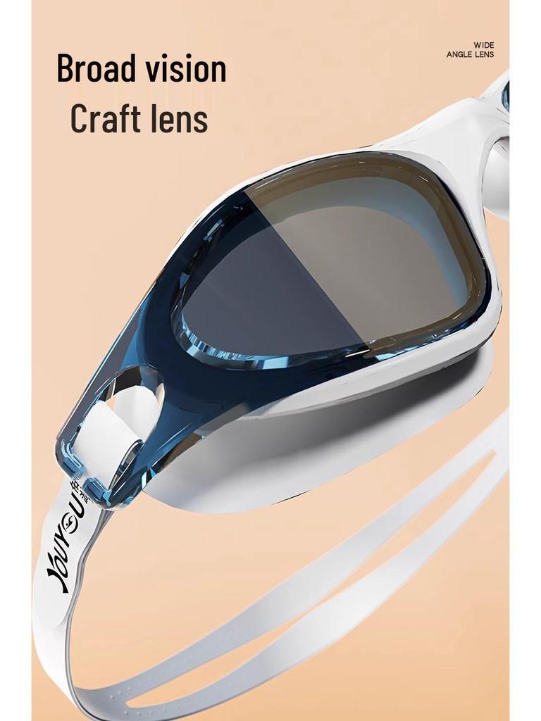 Yoyou Swim Cap & HD Anti-Fog Waterproof Goggles Set for Men & Women