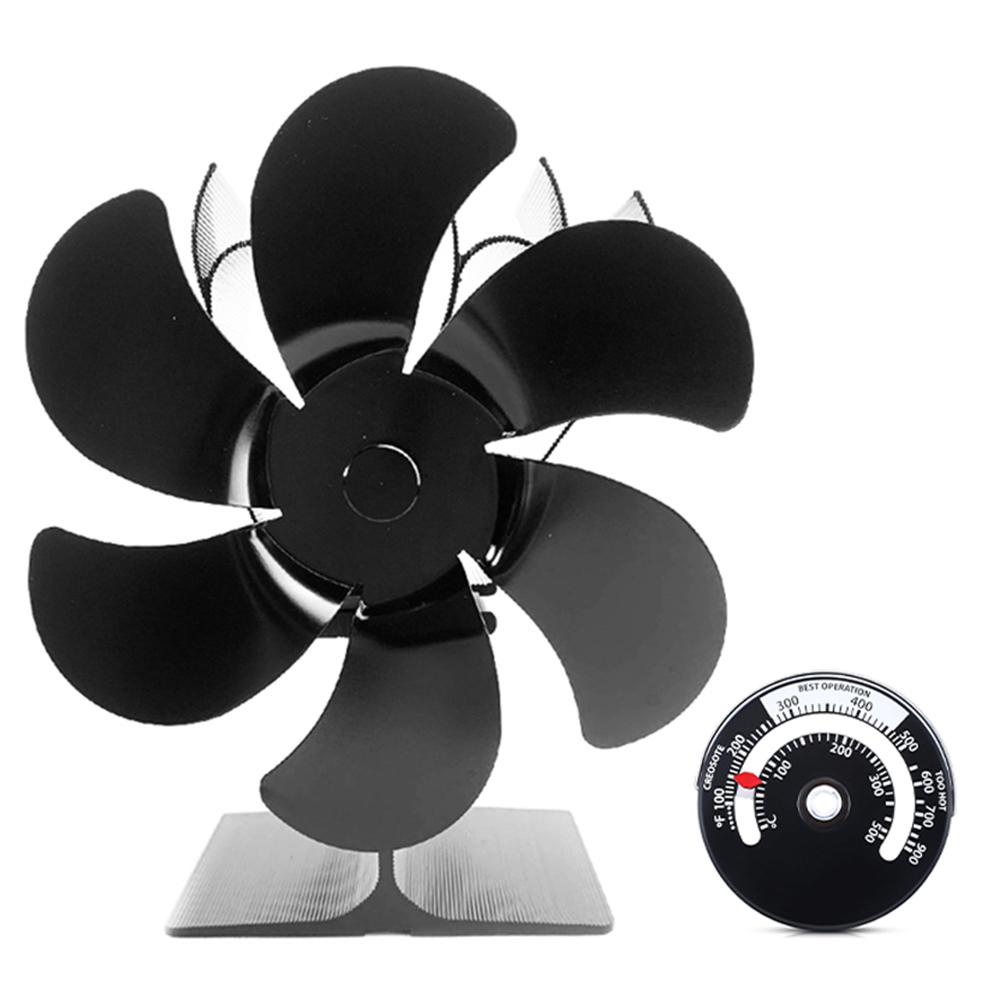 6-listý kamnový ventilátor pro krbové kamna Vysoce účinný Tichý krbový ventilátor Pro kamna na dřevo