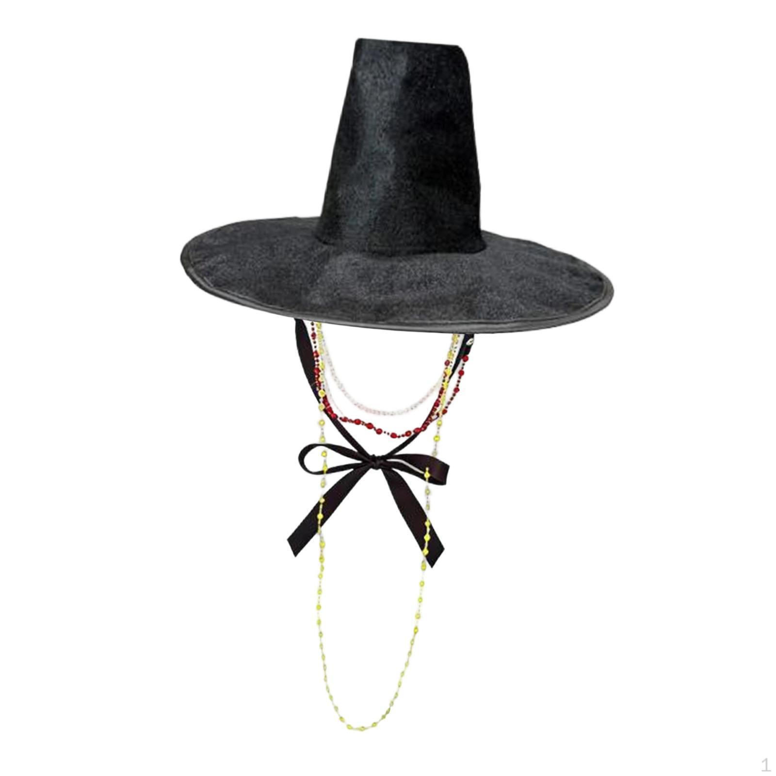 

Korean Hat Traditional Festival Prom Carnival Unique Men Costume Accessory
