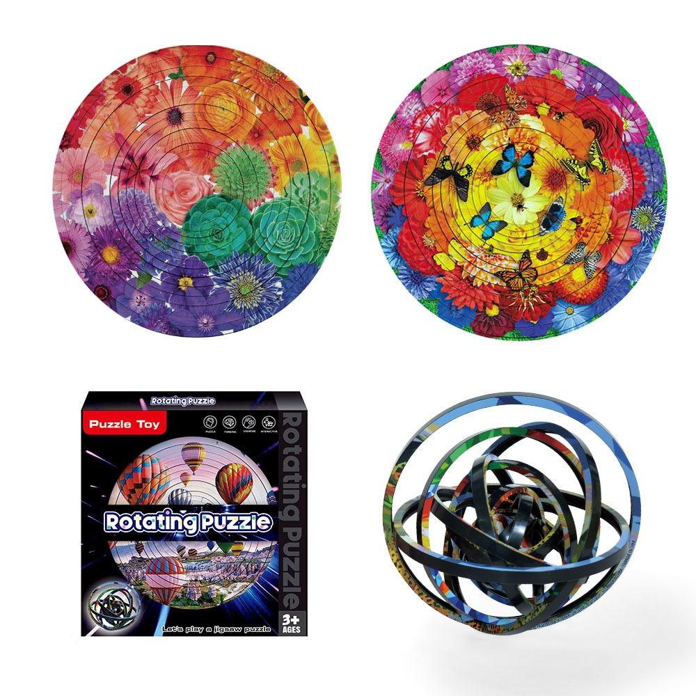 Cat Spinners Ball Jigsaw 360° Rotating Double Sided Rotating Ball Toy 3D Rotating Puzzle  Kids Toys