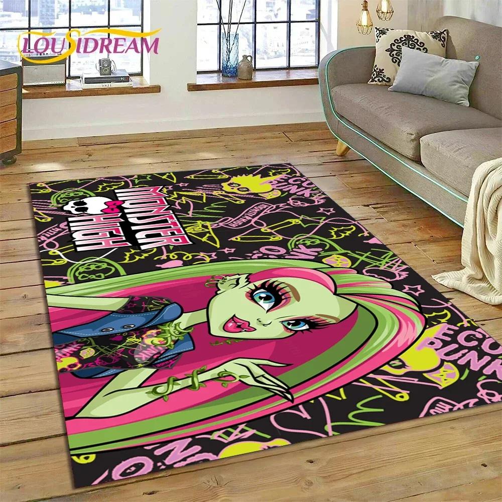 Cartoon Monster High Draculaura Vampire Carpet Rug for Bedroom Living Room Home Sofa Decoration,Child Game Large Decor Floor Mat