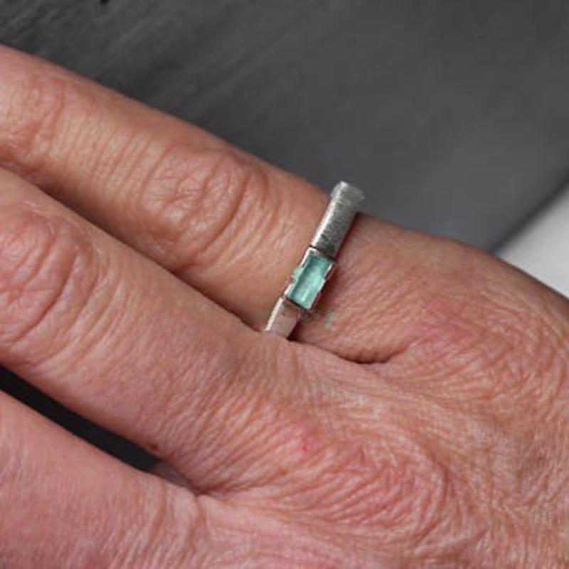 Original Designer Vintage Fresh Mint-Green Crystal Square Rings For Women Light Luxury Jewelry Elegant Banquet Party Gifts