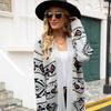 2025 New INS Rhombus Plus Size Knitted Sweater Long Jacket