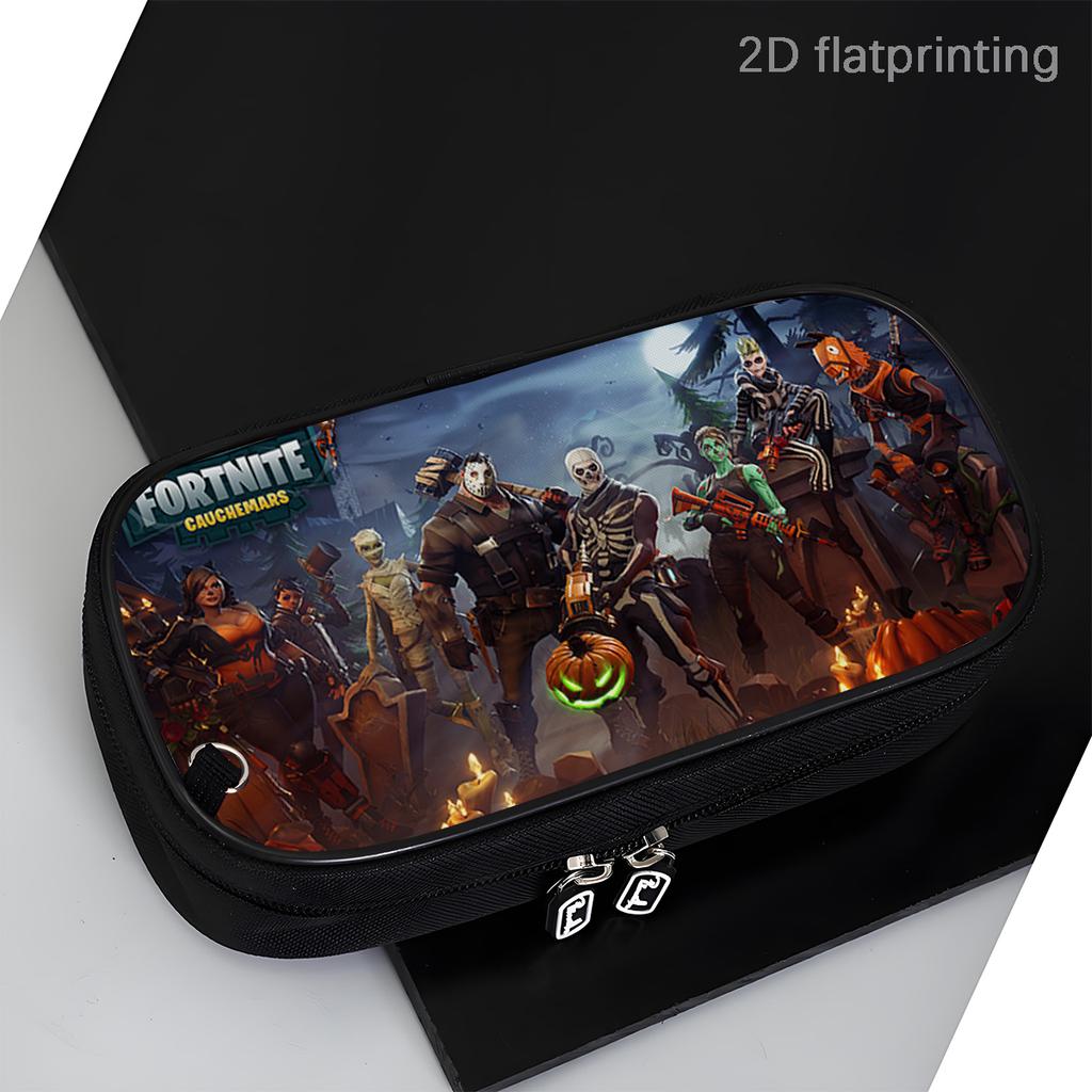 Fortnite Cartoon Multi-Function Pencil Case - Zipper Design, Large Capacity Storage, Multi-Compartment Organizer, Learning Gifts