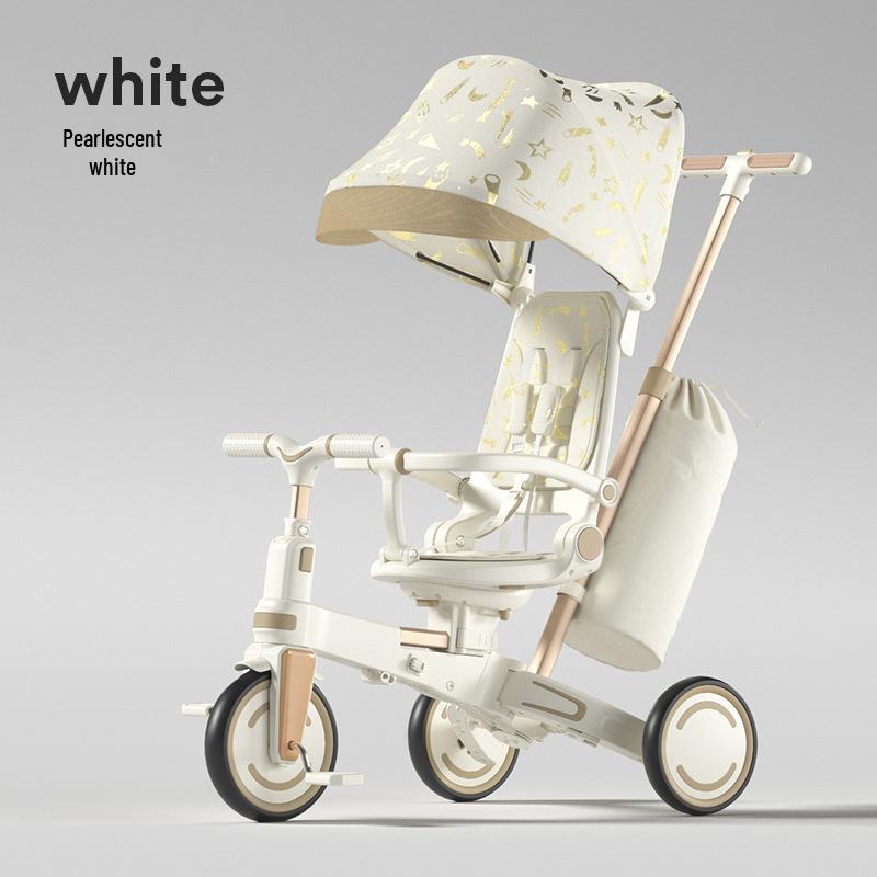 Portable Folding Tricycle with Canopy & Storage for Ages 1-6 - Multi-Form Baby Stroller Bike