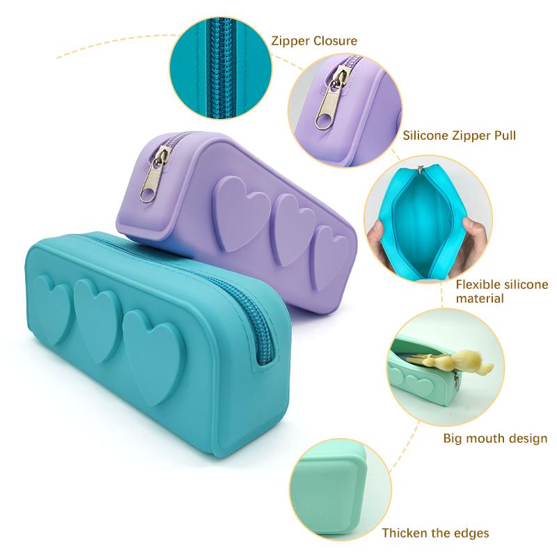 New Makeup Brush Case Toiletry Bag Organizer for Women Silicone Cosmetic Bag Pencil Case with Pattern