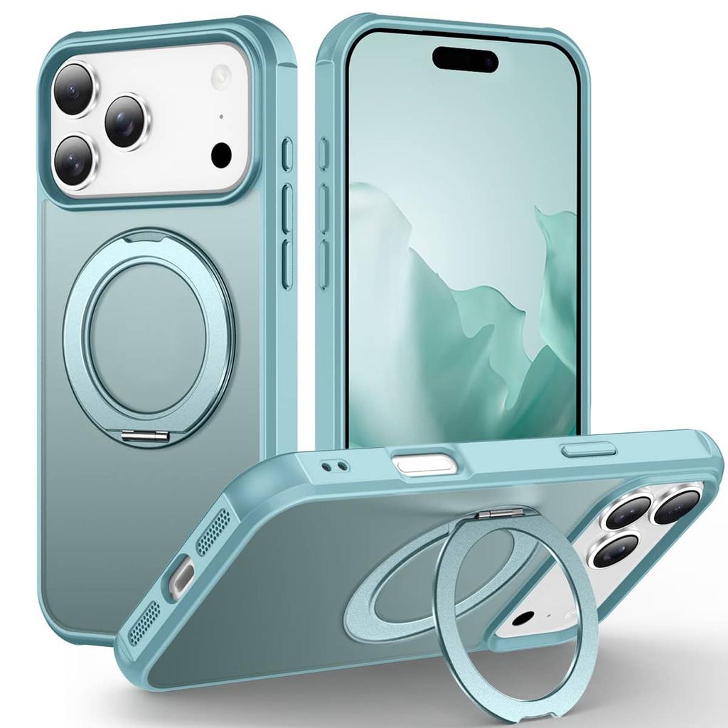 360° Magnetic Swivel Ring for iPhone 17 Pro Max 17 Pro iPhone Air Case, Built-in Metal Stand, Shock and Vibration Resistant Case