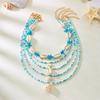 Collier de Perles Coquillage Mode pour Femmes avec Pendentif en Alliage pour un Style Décontracté d'Été