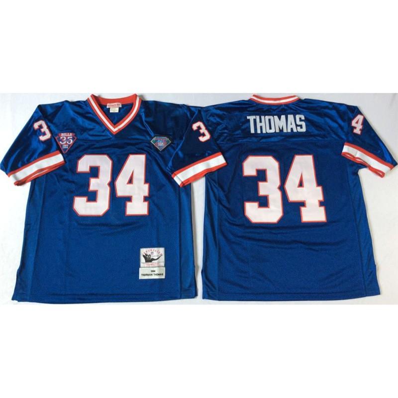 Jersey Retro NFL Buffalo Bills 12 34 Estilo Salón de la Fama Uniforme de Fútbol Americano Hombres Mujeres Mezcla de Algodón Ropa Deportiva