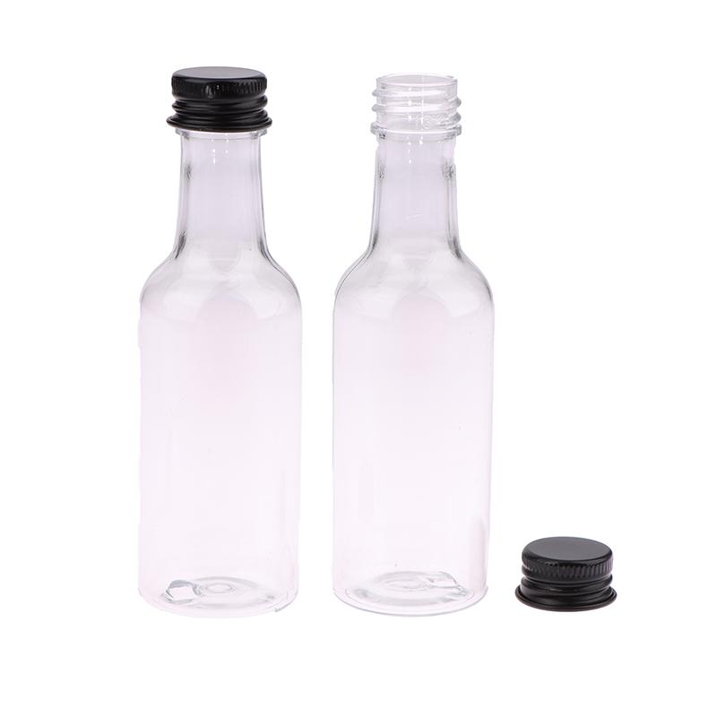 6 stk 50 ml Mini Klare PET Påfyllbare Vinflasker Små Flasker For Fest Bryllup Likørflasker Med Lekkasjesikkert Skrulokk