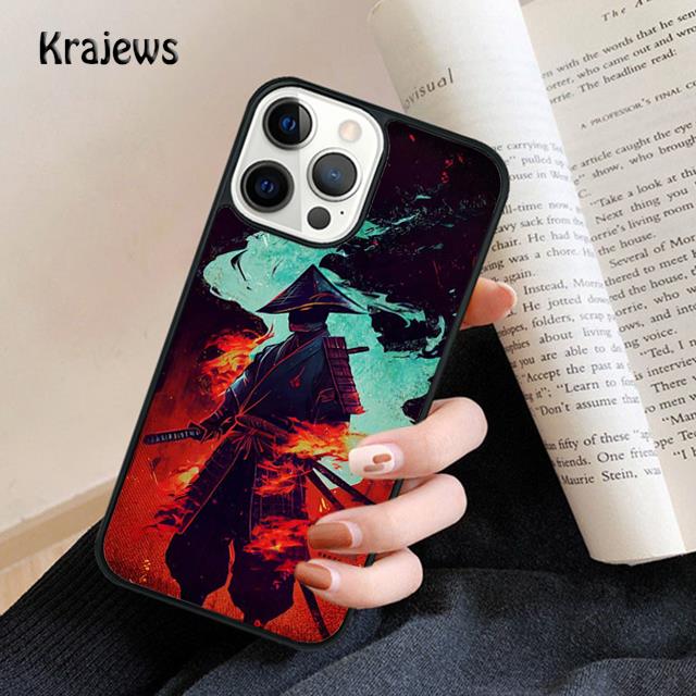 Japanese Samurai Art Soft Phone Case For iPhone 17 Air 16 15 14 Max Plus 11 12 13 Pro Max Phone Cover Coque Fundas