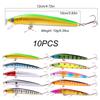 SOUGAYILANG 10Pcs 12.3CM 10G Bait Minnow Fishing Lures Hard Baits Kit for Bass Trout Crankbaits Jerkbaits Fishing Lures