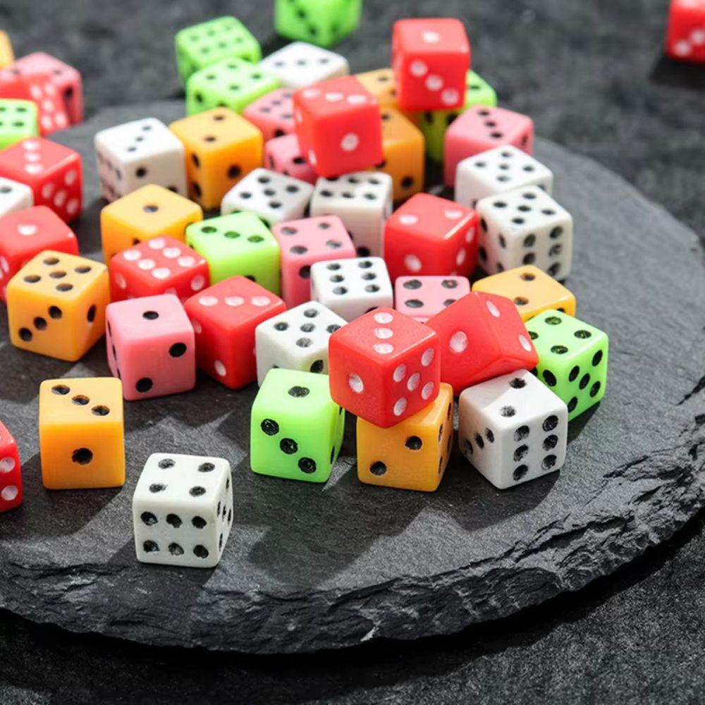 120/300pcs 8mm Plastic Mixing Color Dice Six Sided Square Dice Set Tabletop Board Game Accessories YMY