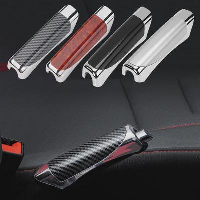 Carbon Pattern Car Handbrake Cover with Mahogany Handle - Personalize Your Ride with Style Modification 506