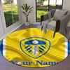 Leeds United Custom Name Round Area Rug,Carpet Rug for Living Room Bedroom Sofa Playroom Decor,Non-slip Floor Mat