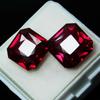 Natural Red Ruby Loose Gemstone 16 ct Square Cut Pair for Jewelry Making and Gem Collections