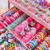 546 Teile Blume Hohelastisches Haaraccessoires-Set Kein Haarschaden Bunte Haarspangen Mädchen Haarbänder Mädchen Kinder