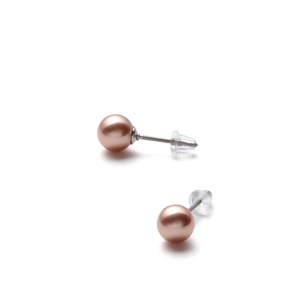 

Серьги с жемчугом Grand Premium Color Pearl Pearl 6 мм 8 мм бусина серебристо-розовый (6 мм, Золото_Титан)