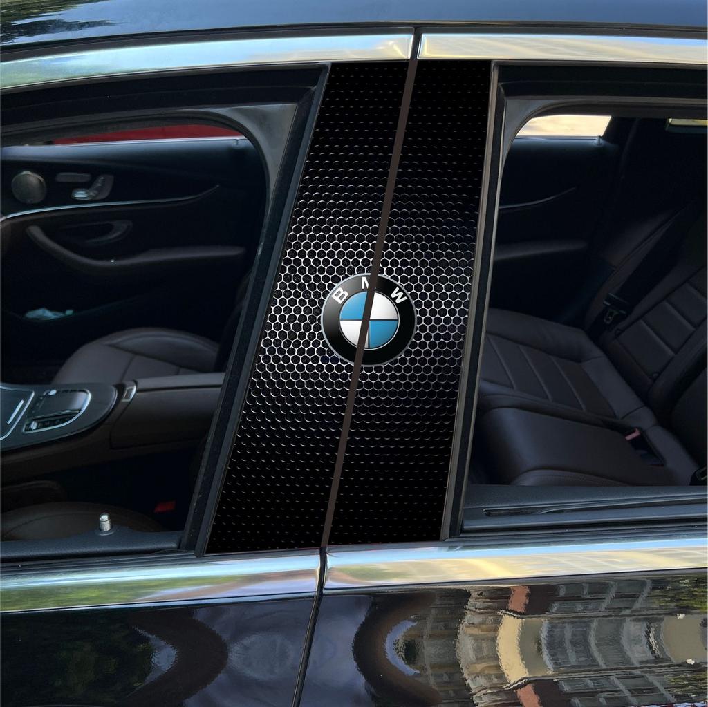 1 pair BMW-M-Emblem Car Door Center Column Sticker B-pillar Decal for BMW M Performance F30 F10 E90 F20 E46 X5 X6 X7 Accessories FY0