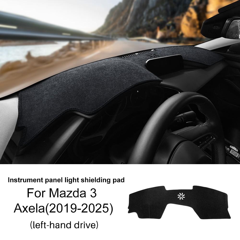 Flannel Car Dashboard Cover For Mazda 3 Axela 2019-2025 Dash Mat Board Pad Carpet Dashmat Anti-UV Mats Auto Interior Accessories