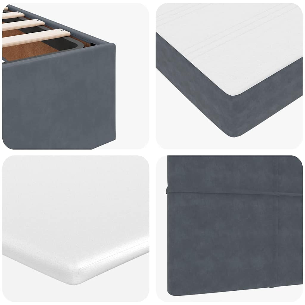 Ottoman Bed with Mattress Dark Grey 120 x 200 cm Velvet