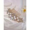 1pc Plum Flower Design Rhinestone Alloy Hair Comb for Women, Party, Wedding, Photography