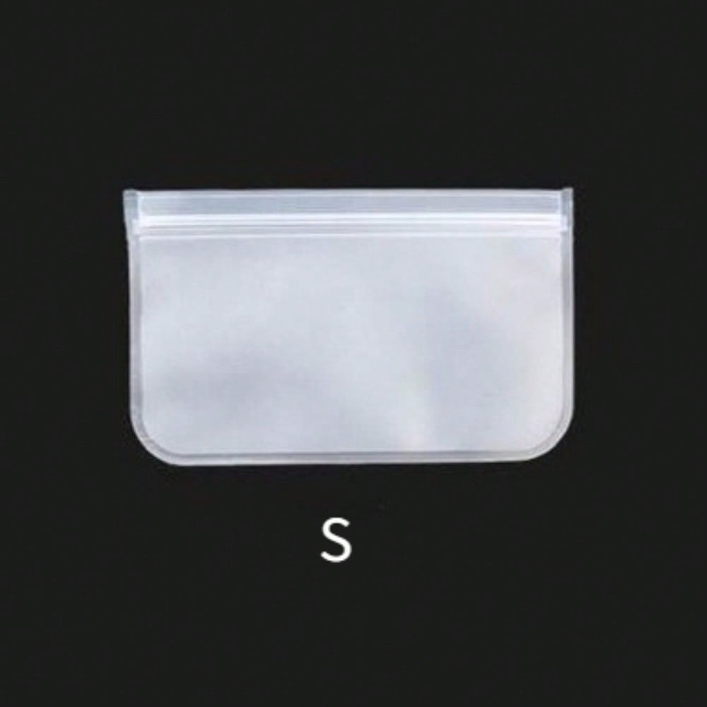1pc Reusable Food Storage Bag, Zip Sandwich Bags, Leakproof Silicone Freezer Bags, Thick Fresh-Keeping Bag S прозрачный