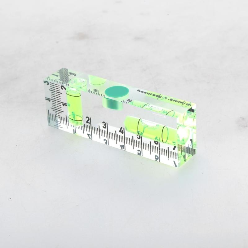 Acrylic Check Bubble Level Tool Pocket Mini Level Tool with 90°/180° Level Bubbles Construction Tool Magnetic Base