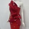 Elegant Strapless Diamond-Embellished Slim-Fit Bandage Evening Dress