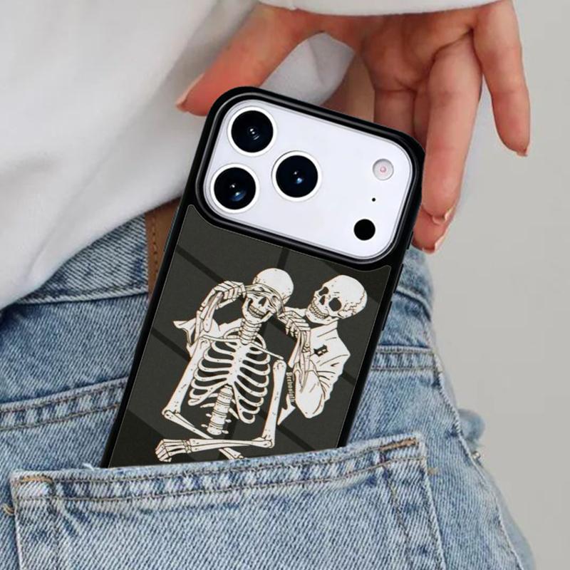 Ästhetische Skelett-Handyhülle für iPhone 16e 15 14 13 12 17 Pro Max Plus Air 17pro Hülle Coque