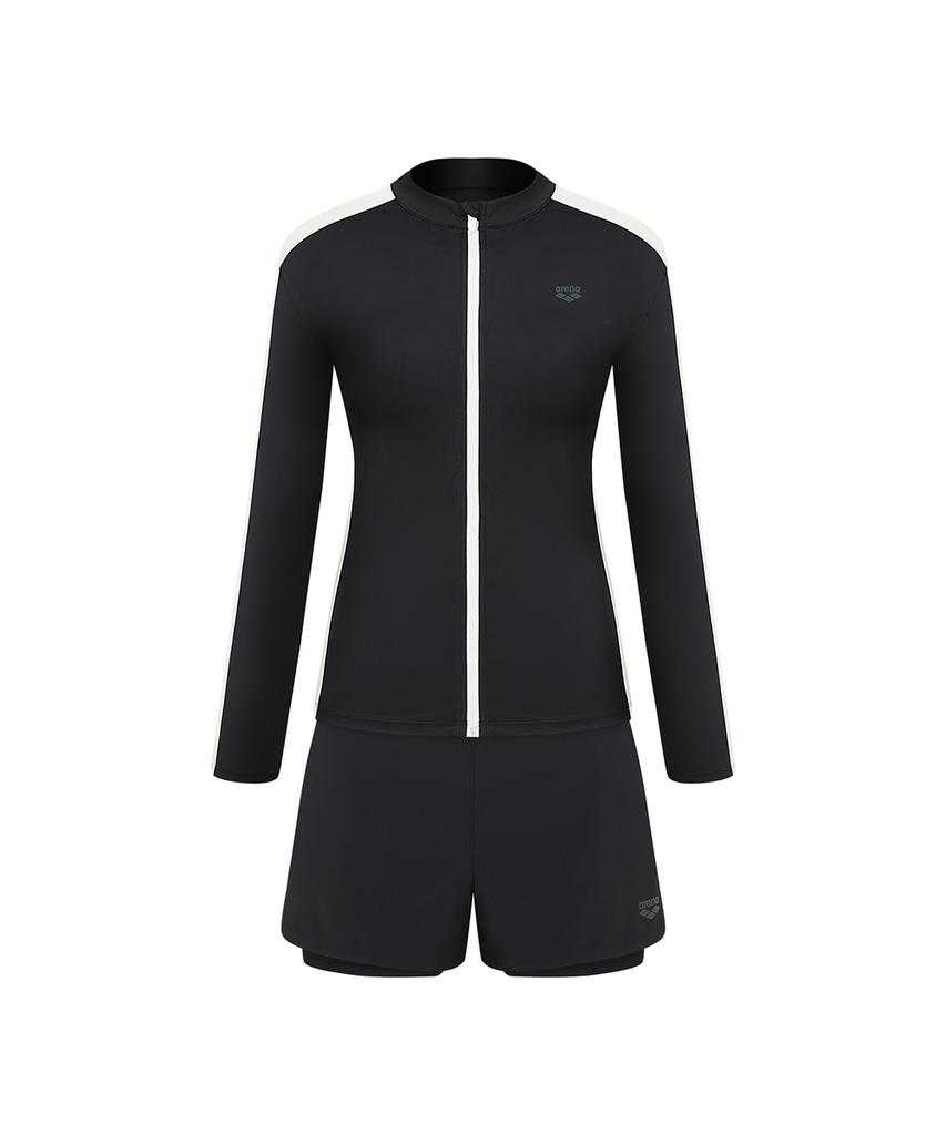 Alena Wavy Regular Fit Rash Guard Set A6Bl1Ps02Blk