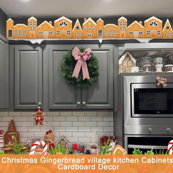 Vánoční perníková chaloupka kartonová stavebnice skládací perníková vesnička dekorace na stůl selský styl do interiéru středový prvek