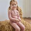 Baumwoll Kinder Pyjama Anzug für Frühling Herbst Einfarbige Langarm Oberteil + Leggings Baby Hauskleidung Kleidung