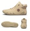 Men's Ankle Boots Fashion High Top Sneakers High Quality Leather Casual Shoes Comfort Soft Sole Driving Shoes Big Size Men Shoes