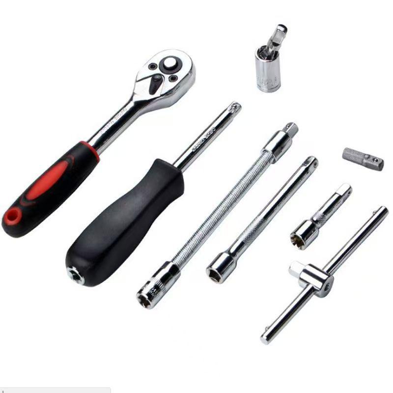 46-Piece Auto Repair Tool Set with Ratchet Wrench & Socket Bits