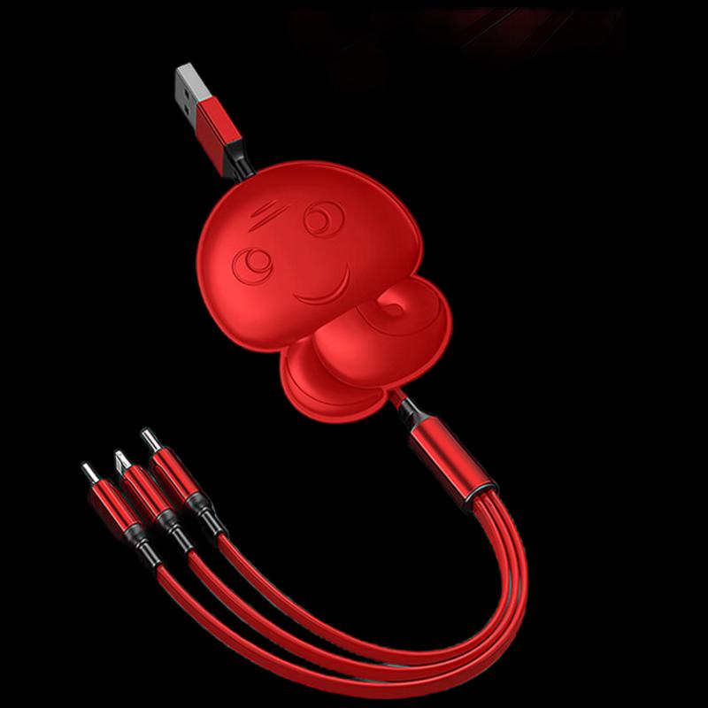 SZK Snake Treasure 3-in-1 Retractable Fast Charging Cable
