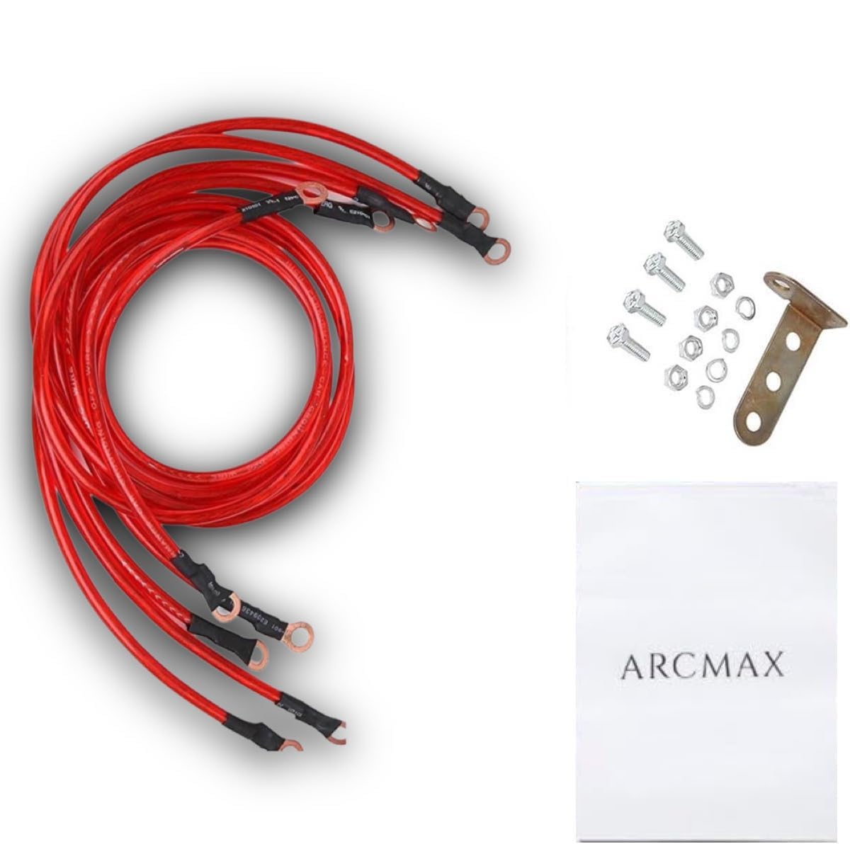 

ARCMAX Earthing Cable, Earthing Wire, Earthing Kit, Engine, Car, Motorcycle, Red, Black, Purple, Fuel Economy, Dress Up (Red) красный