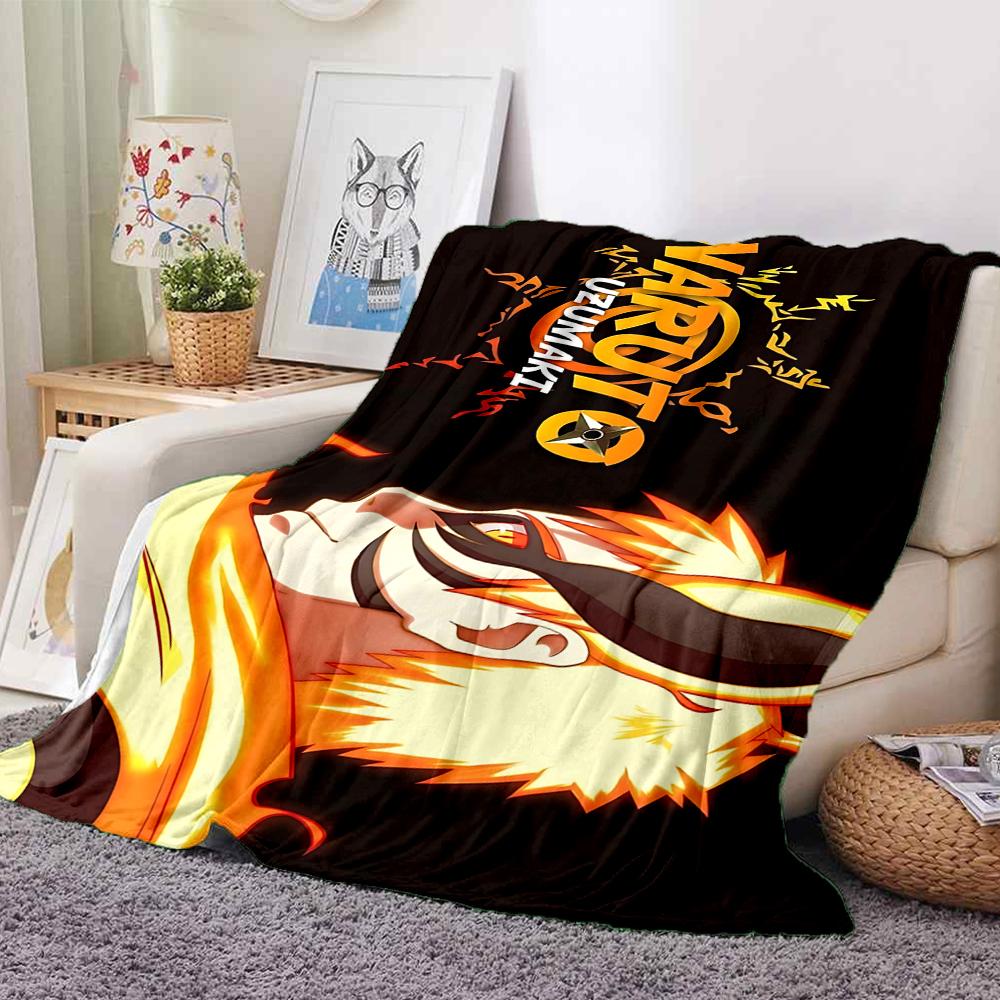 1Pc Naruto Fire Determination Flannel Blanket, Soft And Comfortable, Casual Warm, Camping Travel, Christmas, Halloween Xmas Gift S1629