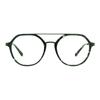 Acetate Unisex Round Double Bridge Tortoiseshell Glasses Frame Full Rim Big Spectacle With Spring Hinge For Prescription Lenses