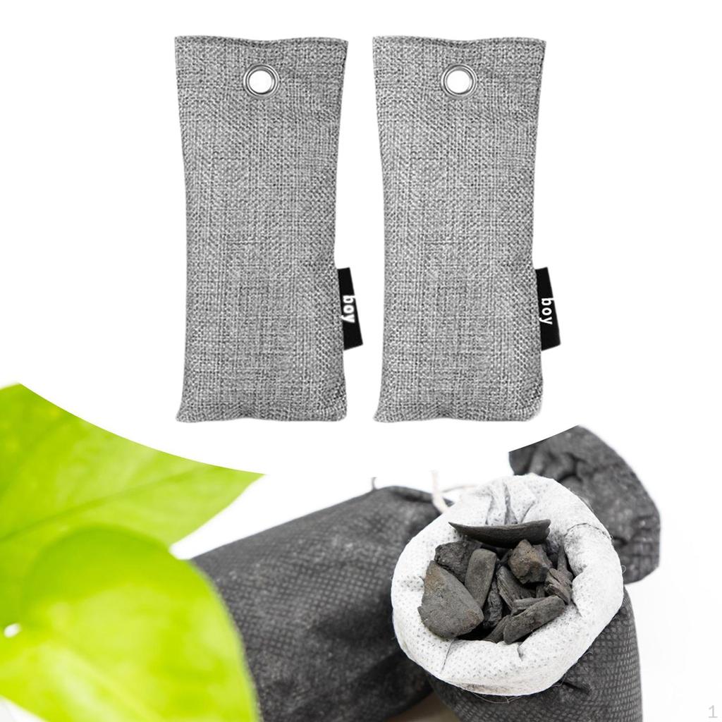 2 Pieces Air Purifying Bags Freshener Natural with Haning Hole Multifunction Odor Remover
