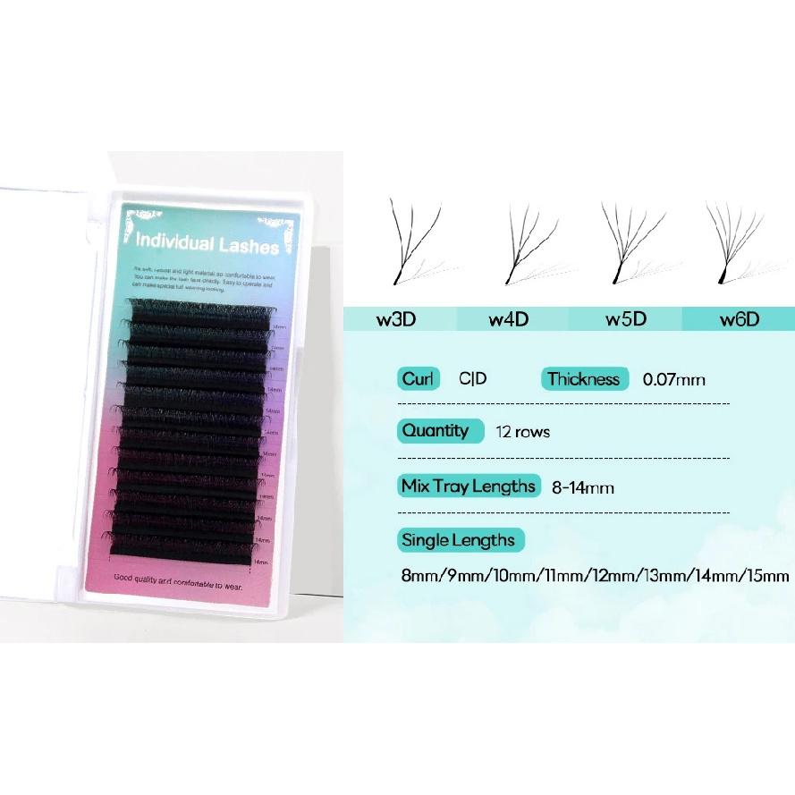HOLLYLASH YY/W Shaped 2D 3D 4D 5D 6D Hand Woven Automatic Flowering Premade Volume Fans Eyelashes Extensions Individual Lashes