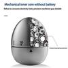 Stainless Steel Egg/Apple Shaped Manual Mechanical Kitchen Timer (battery Free) Countdown Cooking Tool with Loud Sound Reminder