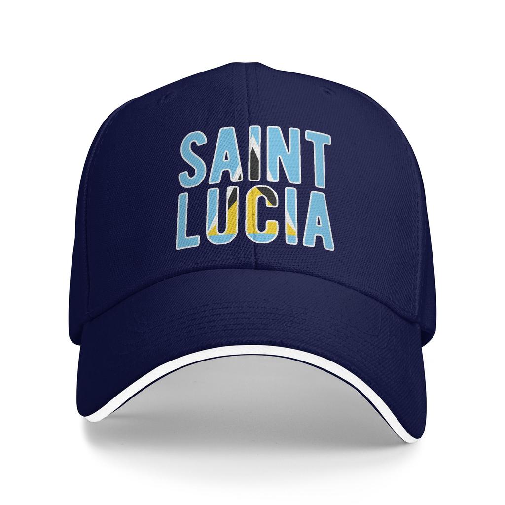 Saint Lucia Flag Sun Baseball Cap Summer Couple Women  Design Trucker Hat High Quality Streetwear Outdoor Sports Baseball Caps