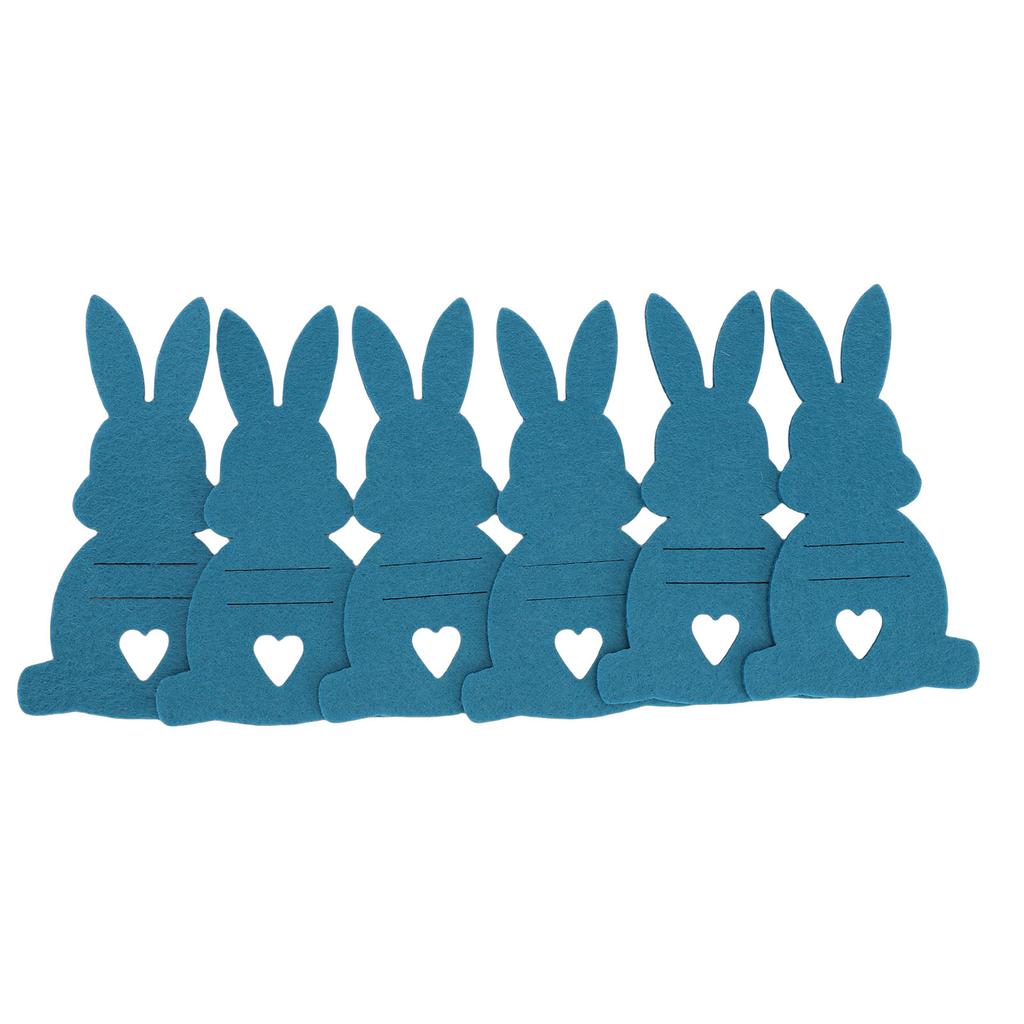 6 Pcs Easter Bunny Money Holder Thick Soft Felt Adorable Bunny Shaped Cash Clip Festival Decoration Dark Blue